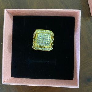 Gold and Silver Square Ring